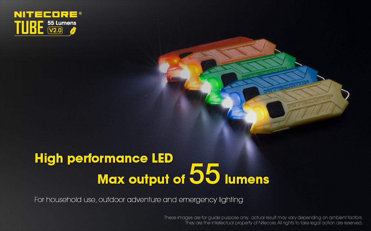 Nitecore TUBE v2 55 Lumen Rechargeable Keychain Flashlight