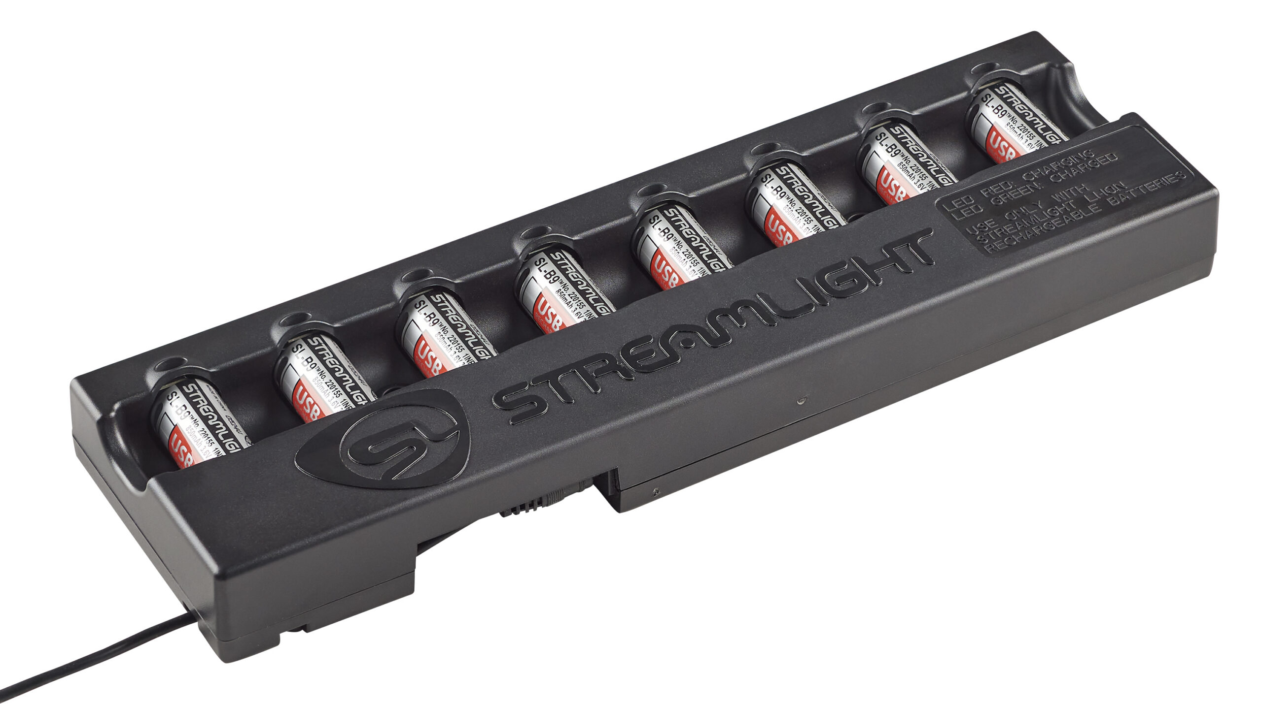 Streamlight 20233 Li-Ion Battery Pack 8-unit Bank Charger, (8) SL-B9® Battery Packs Included